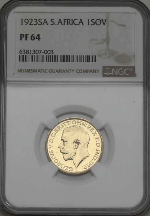 南アフリカ 1923年A ジョージ5世 ソブリン金貨(10枚セット) PF64:6381307-003